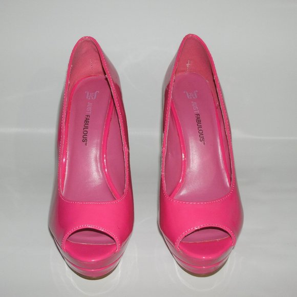 Just Fabulous Patent Pink Open Toe Heel Size 6 - Picture 2 of 5